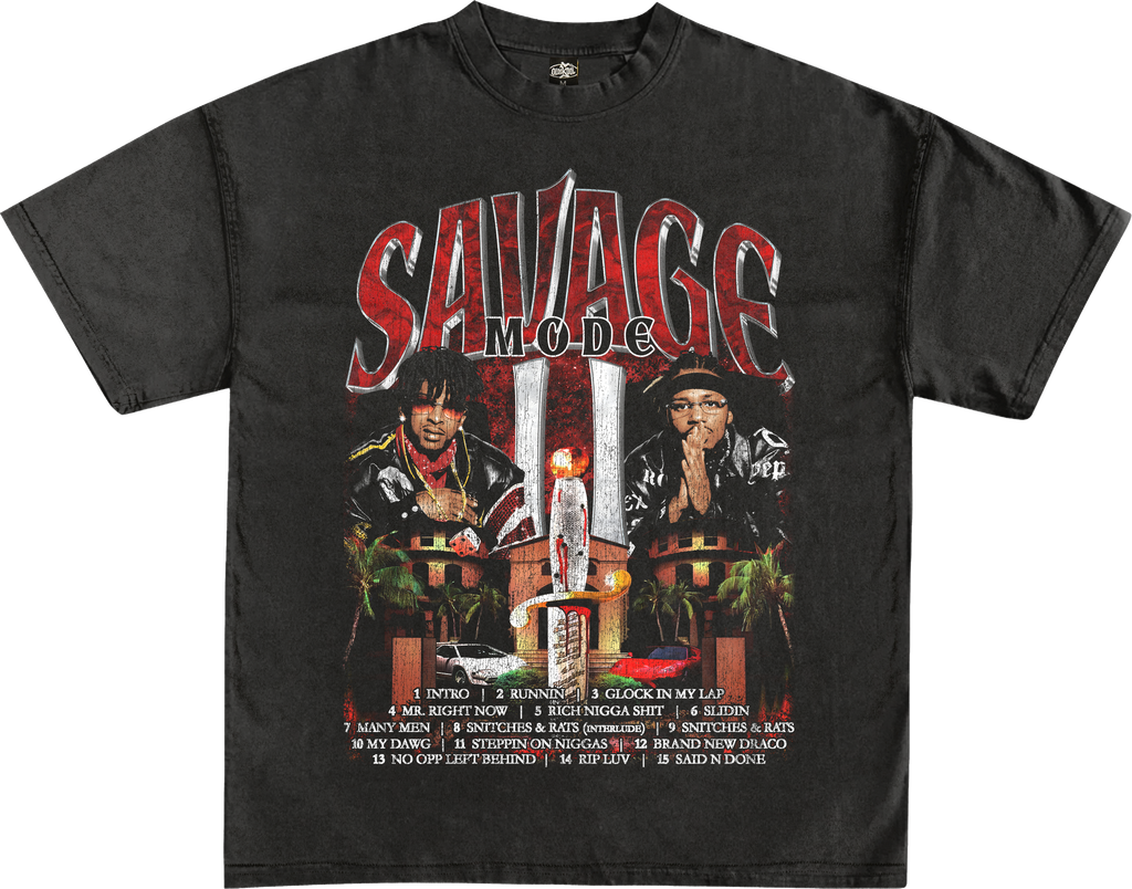 SAVAGE MODE  21 SAVAGE X METRO BOOMING GRAPHIC T-SHIRT